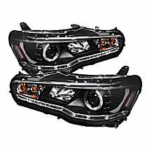 Driver and Passenger Side Halogen Headlight, Without bulb(s), Xenon/HID Models Only; Not Compatible With  Model, Clear Lens, Black Interior, Signature Series