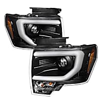 5077646 Driver and Passenger Side HID/Xenon Headlight, With bulb(s) - Clear Lens Black Interior, Projector, C-Bar Halo