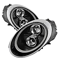 5080134 Driver and Passenger Side Halogen Headlight, With bulb(s), Clear Lens, Black Interior, Signature Series