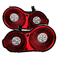 5082008 Driver and Passenger Side LED Tail Light, With bulb(s), Clear & Red Lens