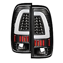 Driver and Passenger Side LED Tail Light, With bulb(s), Clear Lens, Black Interior, Xtune Series