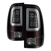 Driver and Passenger Side LED Tail Light, With bulb(s), Smoked Lens, Black Interior