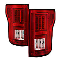 5085764 Driver and Passenger Side LED Tail Light, With bulb(s), Clear & Red Lens
