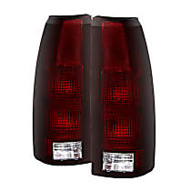 Driver and Passenger Side Halogen Tail Light, With bulb(s), Smoked Red Lens, Xtune Series