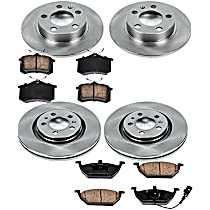 K899 Powerstop Brake Disc and Pad Kits 4-Wheel Set Front /& Rear New for VW Jetta