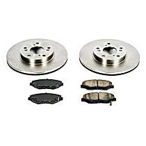 Max Brakes Front Fits 2013 /— 2015 Subaru XV Crosstrek Rear Cross Drilled Rotors w//Ceramic Pads Performance Brake Kit KT174623