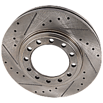 Front, Driver or Passenger Side Brake Disc, Cross-drilled and Slotted, Vented, 12 Lugs, 293.4 mm,, Pro-Line Series