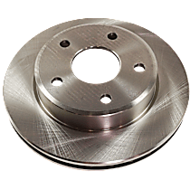 Front, Driver or Passenger Side Brake Disc, Plain Surface, Vented, 5 Lug Wheels, 12.28 in. Disc Diameter, Pro-Line Series