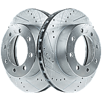 Front Brake Disc, Cross-drilled and Slotted, Vented, 8 Lugs, 369 mm,, Pro-Line Series