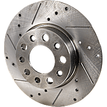 Rear, Driver or Passenger Side Brake Disc, Cross-drilled and Slotted, Solid, 5 Lugs, BRF, Altitude, 2.4L 4Cyl, Pro-Line Series
