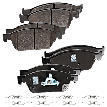 Front Brake Pad Set, 2-Wheel Set, Organic, Hardware Includes (2) Pieces Caliper Support Spring, All Wheel Drive, Pro-Line Series