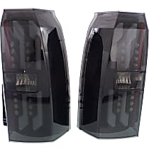 Driver And Passenger Side Tail Light, Without bulb(s), LED, Smoked Lens, Black Interior