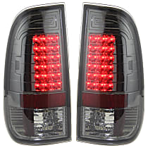 Driver and Passenger Side LED Tail Light, With bulb(s), 4-Door, Extended Cab Pickup, Smoked Lens