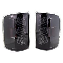 Driver and Passenger Side Tail Light, Without bulb(s), LED, Smoked Lens, Black Interior