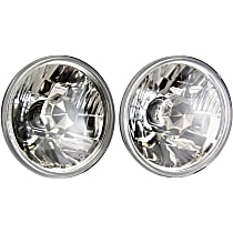 Driver and Passenger Side Halogen Headlight, With bulb(s), 5 in. Round Conversion Headlight, H5001 Type Upgrade