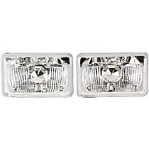 Driver and Passenger Side Halogen Headlight, With bulb(s), 4 x 6 in. Round Conversion Headlight, H4651 Type Upgrade