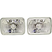 Driver and Passenger Side Headlights, With Bulb(s), Halogen, Composite Type, 7 in. Rectangular Conversion Headlight
