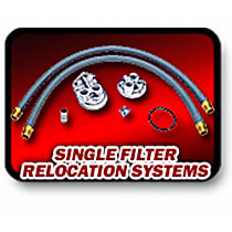 1127 Oil Filter Relocation Kit - Polished, Aluminum, Single oil filter, Direct Fit
