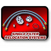 1158 Oil Filter Relocation Kit - Polished, Aluminum, Single oil filter, Direct Fit