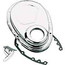 9000 Timing Cover - Chrome, Steel, 1-Piece, Direct Fit, Sold individually