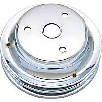 9607 Crankshaft Pulley - Chrome, Steel, Double groove, Direct Fit, Sold individually