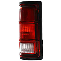 Driver Side Tail Light, without Bulb, Halogen, Clear and Red Lens, With Black Trim