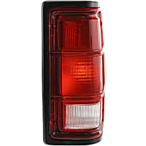 Passenger Side Tail Light, without Bulb, Halogen, Clear and Red Lens, With Black Trim