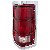 Driver Side Tail Light, without Bulb, Halogen, Clear and Red Lens, With Chrome Trim