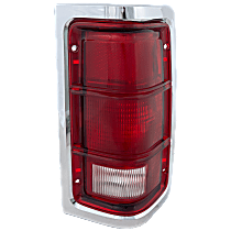 Passenger Side Tail Light, without Bulb, Halogen, Clear and Red Lens, With Chrome Trim