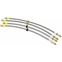 PLB E46M3-DC Brake Hose Set Steel Braided with Clear Protective Jacket - Replaces OE Number 88 5522 960