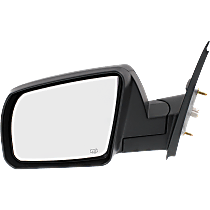Driver Side Mirror, Power Adjust, Heated, Manual Folding, Textured Black, No Signal Light, No Memory, No Puddle Light, No Auto-Dimming, No Blind Spot Feature