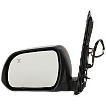 Driver Side Mirror, Power Adjust, Heated, Manual Folding, Paintable, No Signal Light, Without Memory, With Puddle Light, No Auto-Dimming, No Blind Spot Feature