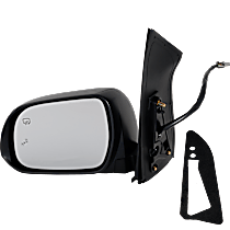 Driver Side Mirror, Power Adjust, Heated, Paintable, Manual Folding, In-housing Signal Light, With Blind Spot Detection in Glass, With Memory, With Puddle Light, No Auto-Dimming
