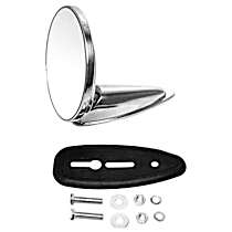90173111100 Driver Side Mirror, Manual Adjust, Non-Heated, Manual Folding, Chrome, No Signal Light, No Memory, No Puddle Light, No Auto-Dimming, No Blind Spot Feature