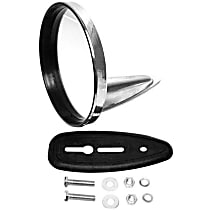 90173111101 Passenger Side Mirror, Manual Adjust, Non-Heated, Manual Folding, Chrome, No Signal Light, No Memory, No Puddle Light, No Auto-Dimming, No Blind Spot Feature