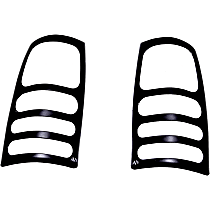 36038 Tail Light Cover - Black, Plastic, Slotted, Direct Fit, Set of 2