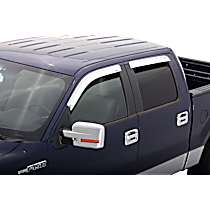 Front, Driver and Passenger Side, Window Visor, Standard Cab Pickup, Outside Mount, Chrome