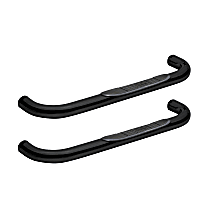 Nerf Bars, 96.0 in. Bed, Fleetside, Standard Cab Pickup, Single Step Pad, Rocker Panel Mount, Powdercoated Black, Cab Length, Set of 2, Signature Series - 