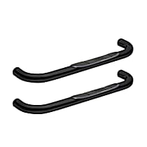 Nerf Bars, 84.6 in. Bed, Fleetside, Extended Cab Pickup, Extended Step, Rocker Panel Mount, Powdercoated Black, Cab Length, Set of 2, Signature Series - 