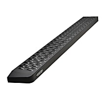 27-80015 Running Boards, Powdercoated Textured Black, Steel, 6.25 in. Step Surface Width, Bolt-On Installation, Includes Mounting Bracket, Grate Steps Series