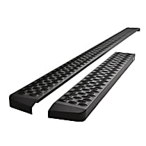 27-81005 Running Boards, Powdercoated Textured Black, Steel, Mounting Kit Required , Grate Steps Series