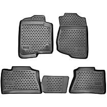 Front and Rear Molded Floor Liner, Sport Utility, Black, Made of Rubberized Polymer, Profile Series