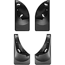 110001-120001 Front and Rear, Driver and Passenger Side Mud Flaps, Black, Plastic, DigitalFit Series