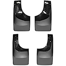 110003-120003 Front and Rear, Driver and Passenger Side Mud Flaps, Black, Plastic, DigitalFit Series