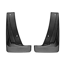 Front, Driver and Passenger Side Mud Flaps, Black, Plastic