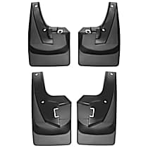 110108-120108 Front and Rear, Driver and Passenger Side Mud Flaps, Black, Plastic, DigitalFit Series