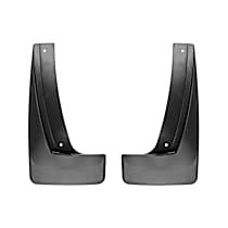 Rear, Driver and Passenger Side Mud Flaps, Black, Plastic