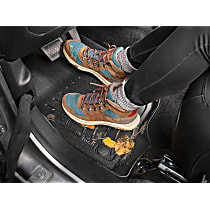 Rear Molded Floor Liner, Extended Cab Pickup, With Bucket Seating, Black, Made of Rubberized Thermoplastic Elastomer, FloorLiner HP Series