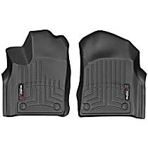 Front Row Molded Floor Liner, Bucket Seating, with Bench Seating, Black, Made of Rubberized Thermoplastic Polyolefins, FloorLiner Series
