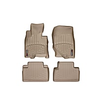 Front and Second Row Molded Floor Liner, Sport Utility, Tan, Made of Rubberized Thermoplastic Polyolefins, All-weather Series